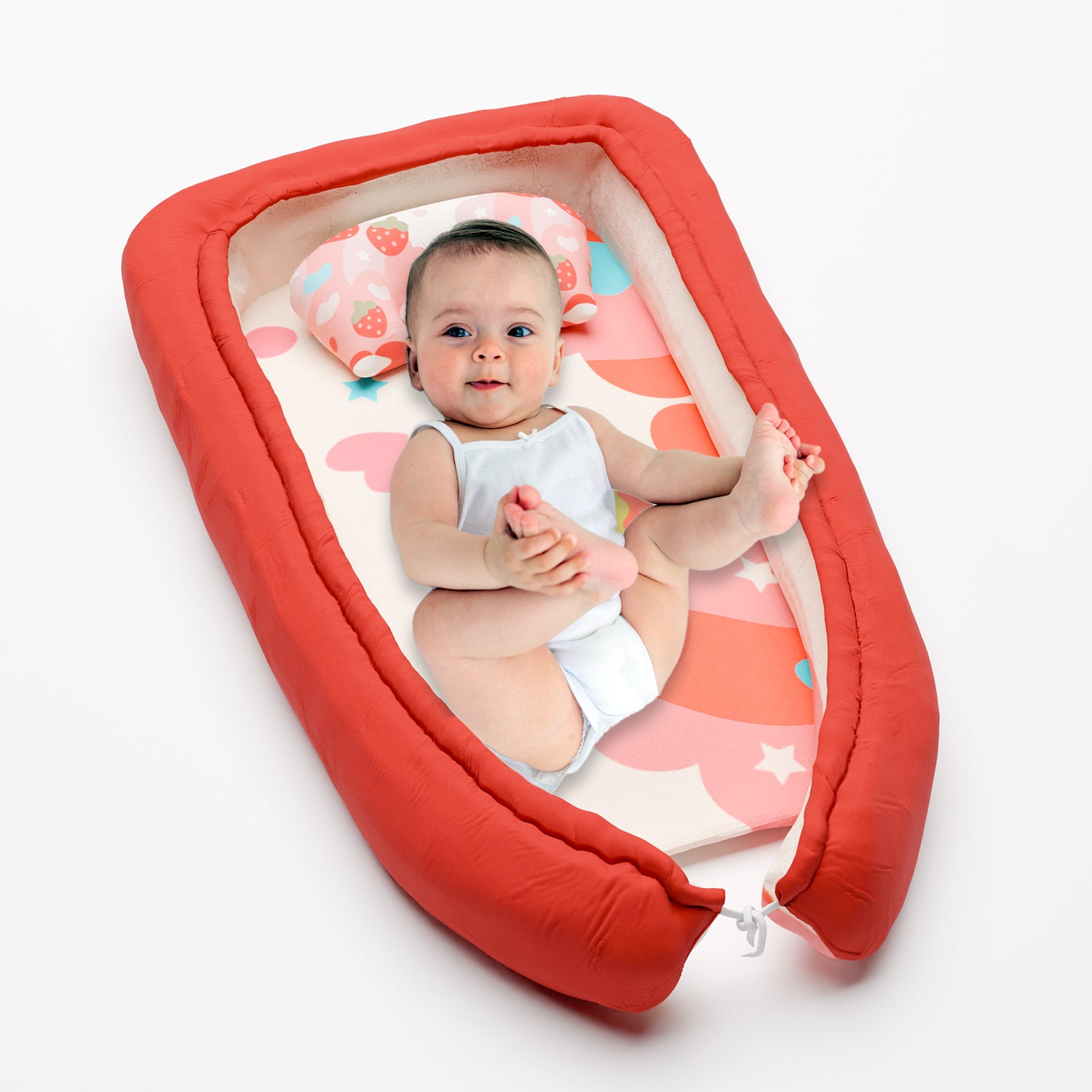 Lifelong Cuppy Baby Nest Bed with Headrest Reversible, Foldable