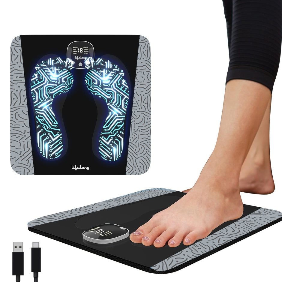 Lifelong EMS Foot Massager - 8 Modes, 19 Levels, Wireless & Rechargeable