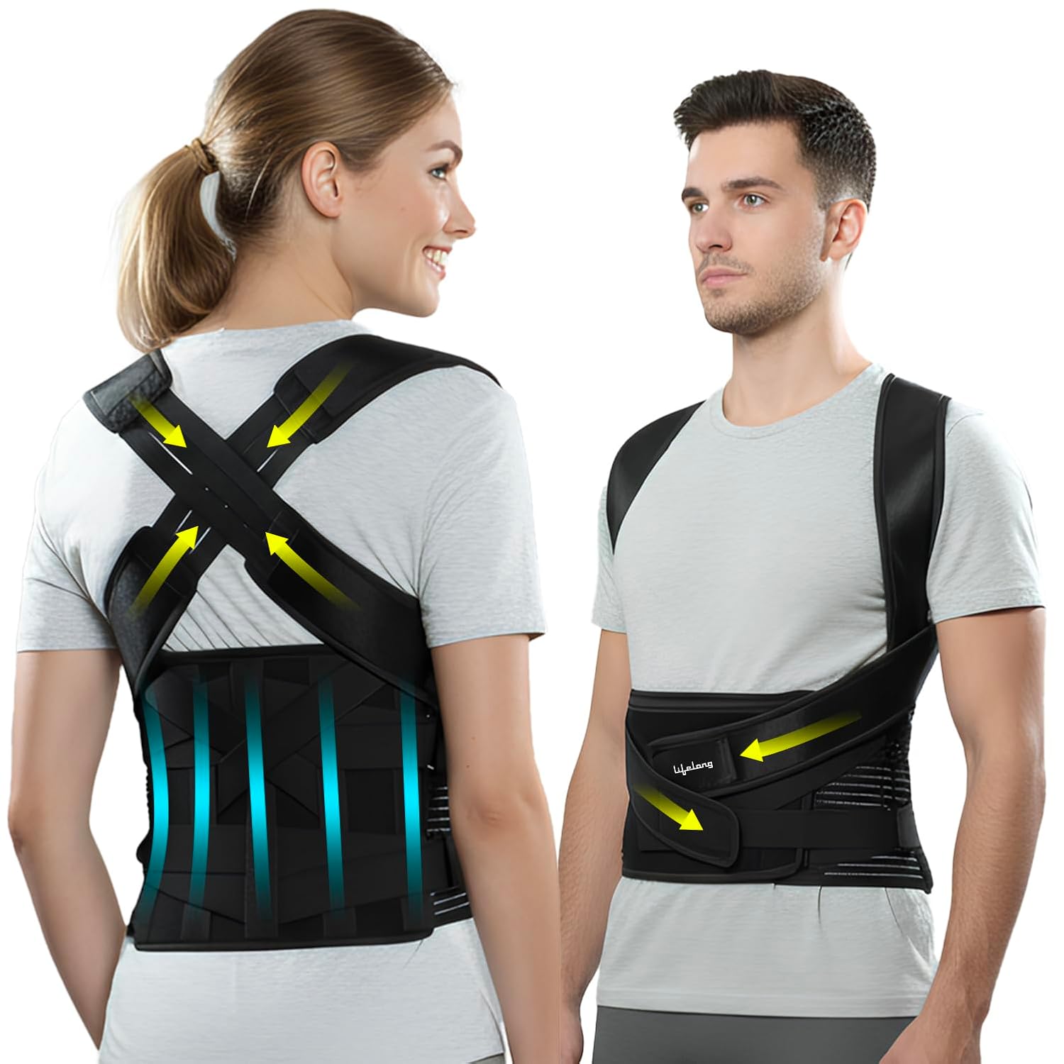 Lifelong Posture Corrector Belt for Men & Women |Free Size | LLOPC10