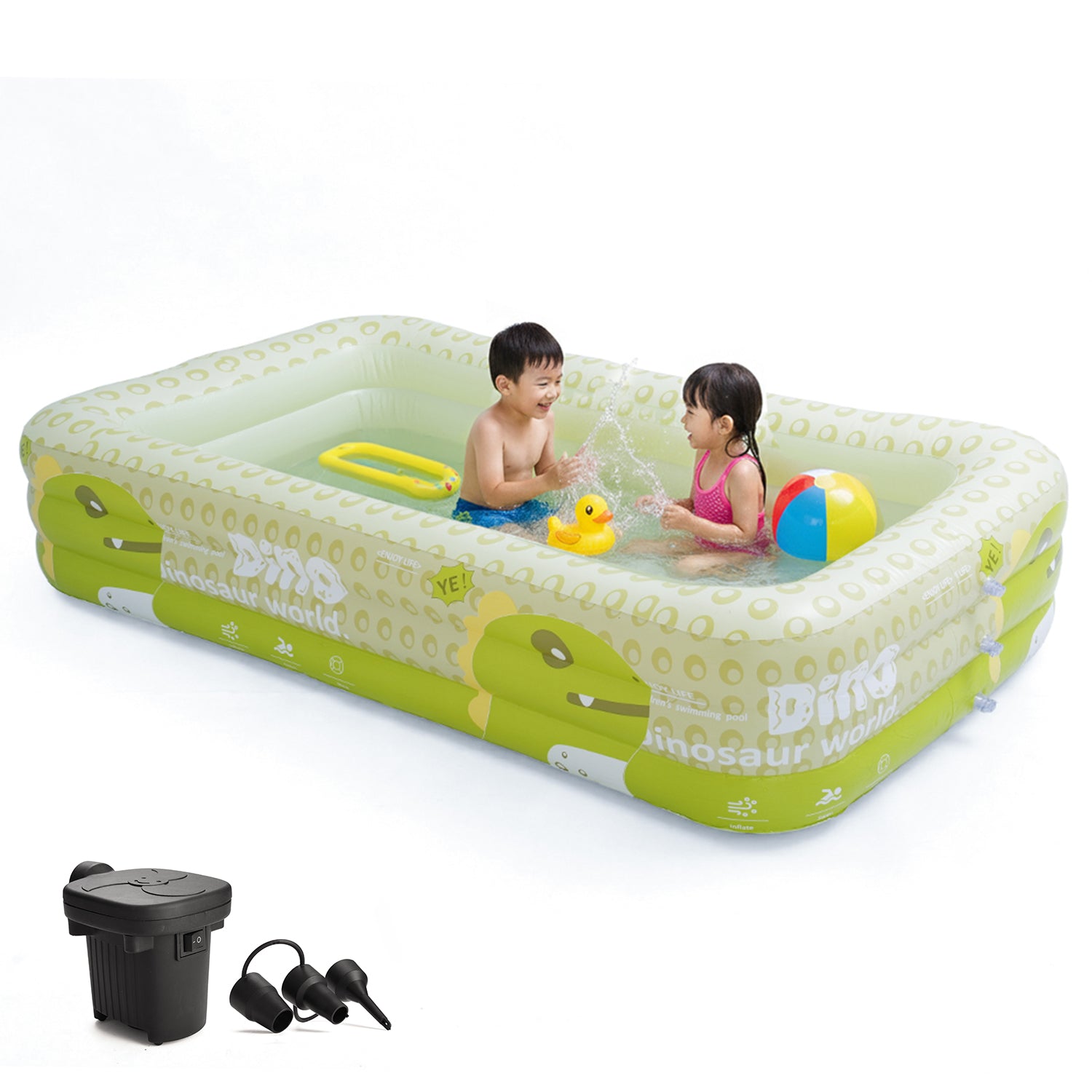 7FT Inflatable & Foldable Family Pool â€“ Portable Kiddie Pool with Pu ...