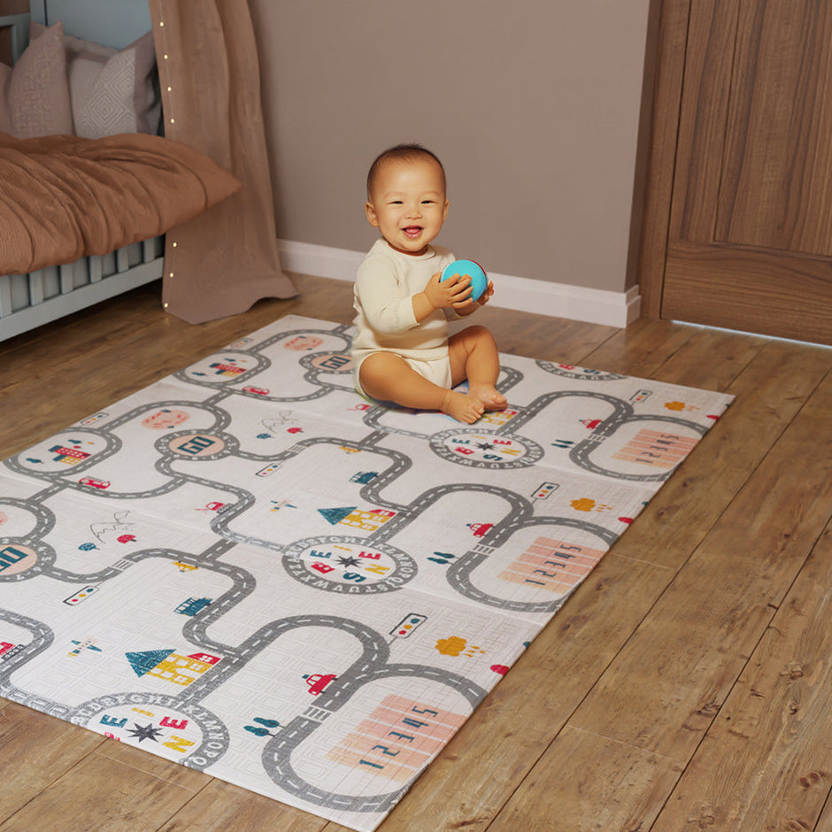 Extra Large Baby Folding Play Mat | Extra Thick Waterproof Foldable for Crawling & Playing