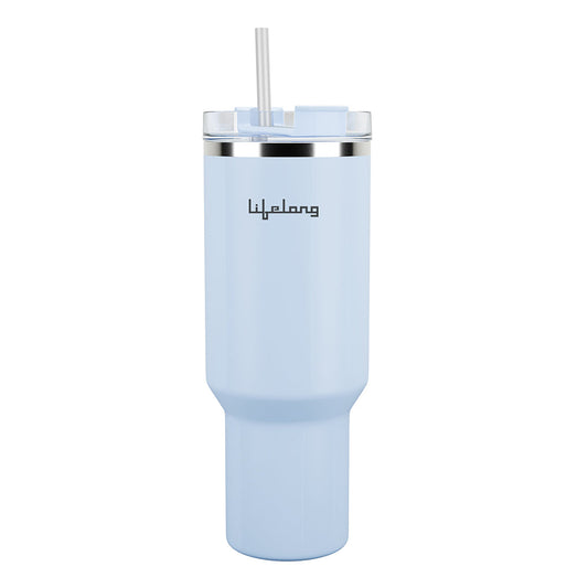Lifelong 900ml Vacuum Tumbler - Double-Wall Insulated Steel Bottle with Lid & Straw, Hot & Cold Use