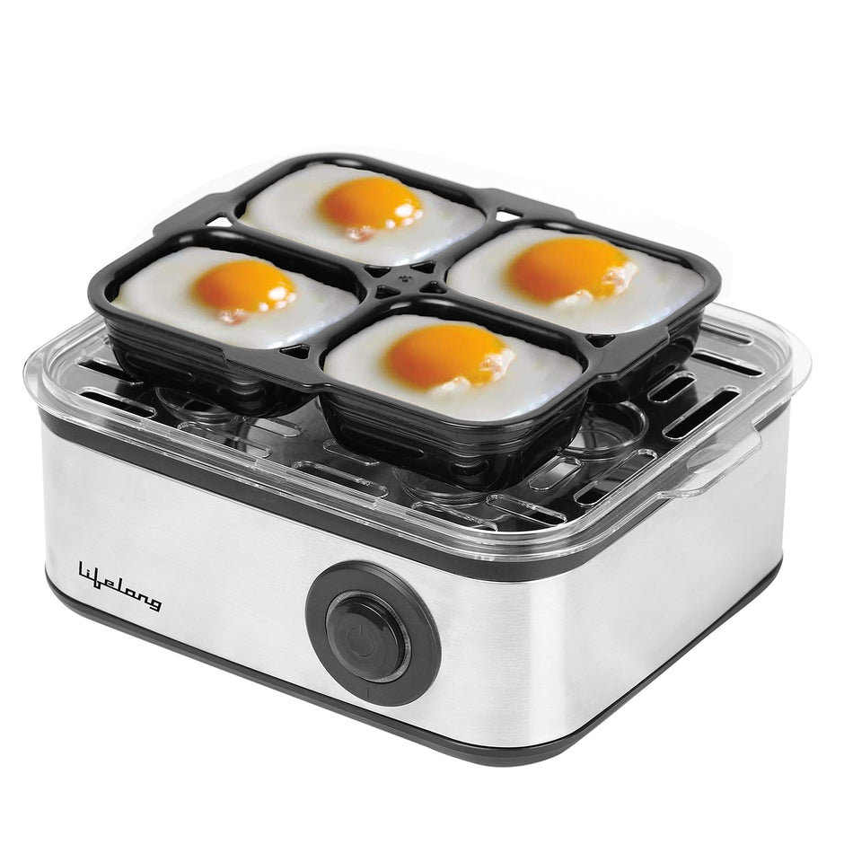 Lifelong Electric Egg Boiler | 8 Eggs | 3 Modes | Auto Off | Poacher & Steamer Tray