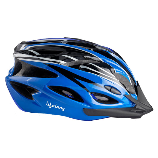 LLFAH05 Adjustable Cycling Helmet with Detachable Visor (Blue/ Black)