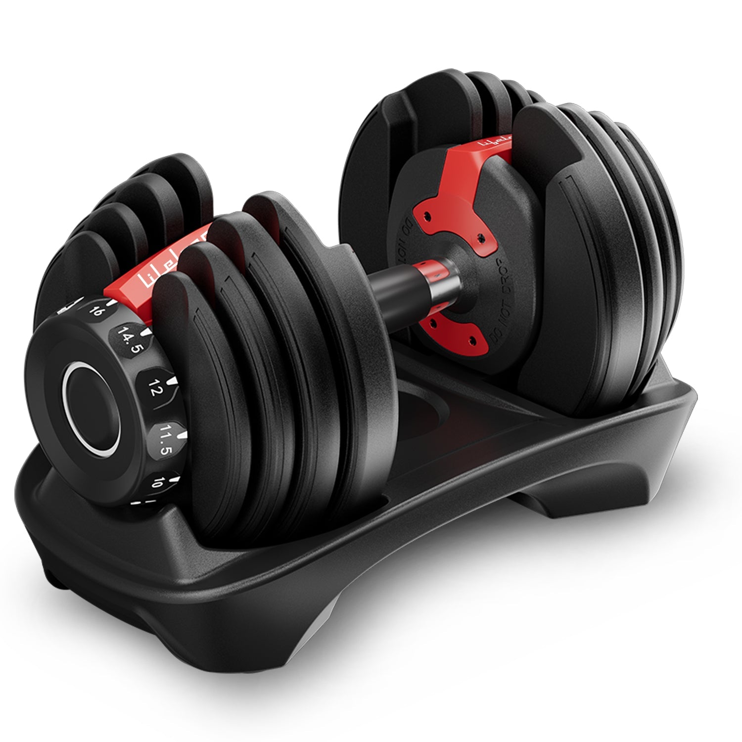 Lifelong Adjustable Dumbbell with Storage Tray for Home