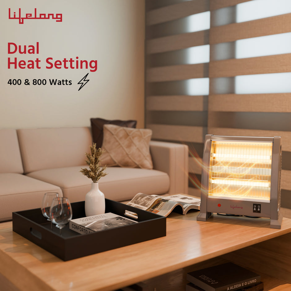 Lifelong Dyno 800 Watts Quartz Room Heater for Home with 2 Power settings