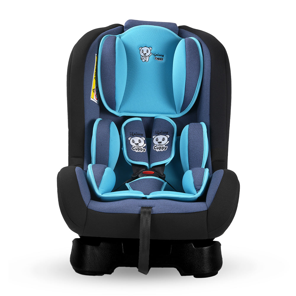 Lifelong Cuppy Baby Car Seat of 0 to 7 Years Age Safety Certified Growing Car Seat for Kids (Blue grey)