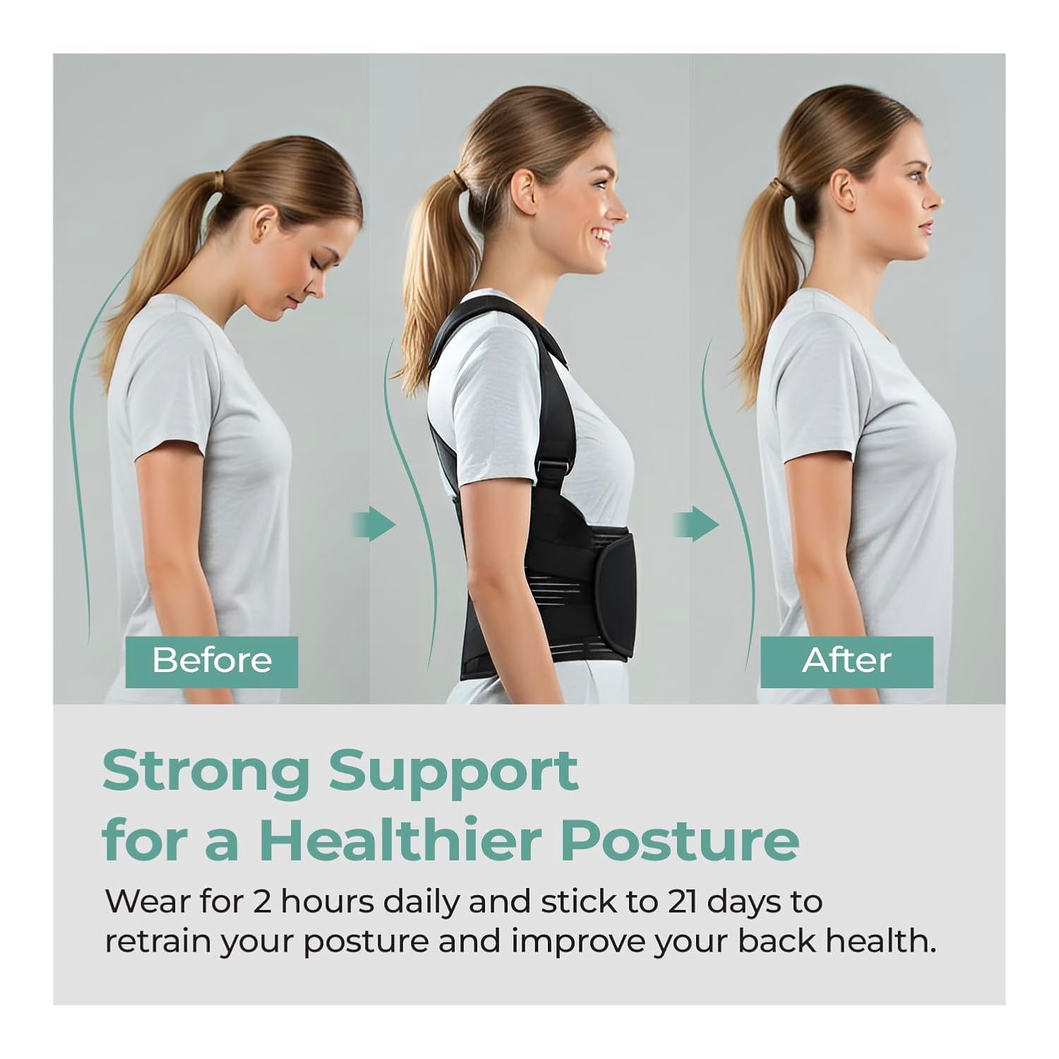 Lifelong Posture Corrector Belt for Men & Women |Free Size | LLOPC10