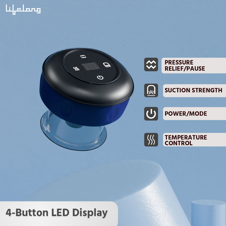 Lifelong Electric Cupping Massager | 12 Intensity Levels | Rechargeable Pain Relief Device