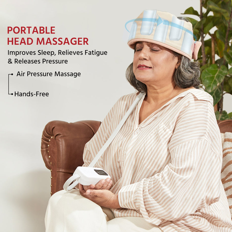 Lifelong Wireless Head Massager (LLM936) Corded Electric Device with Vibration, Kneading & Air Compression