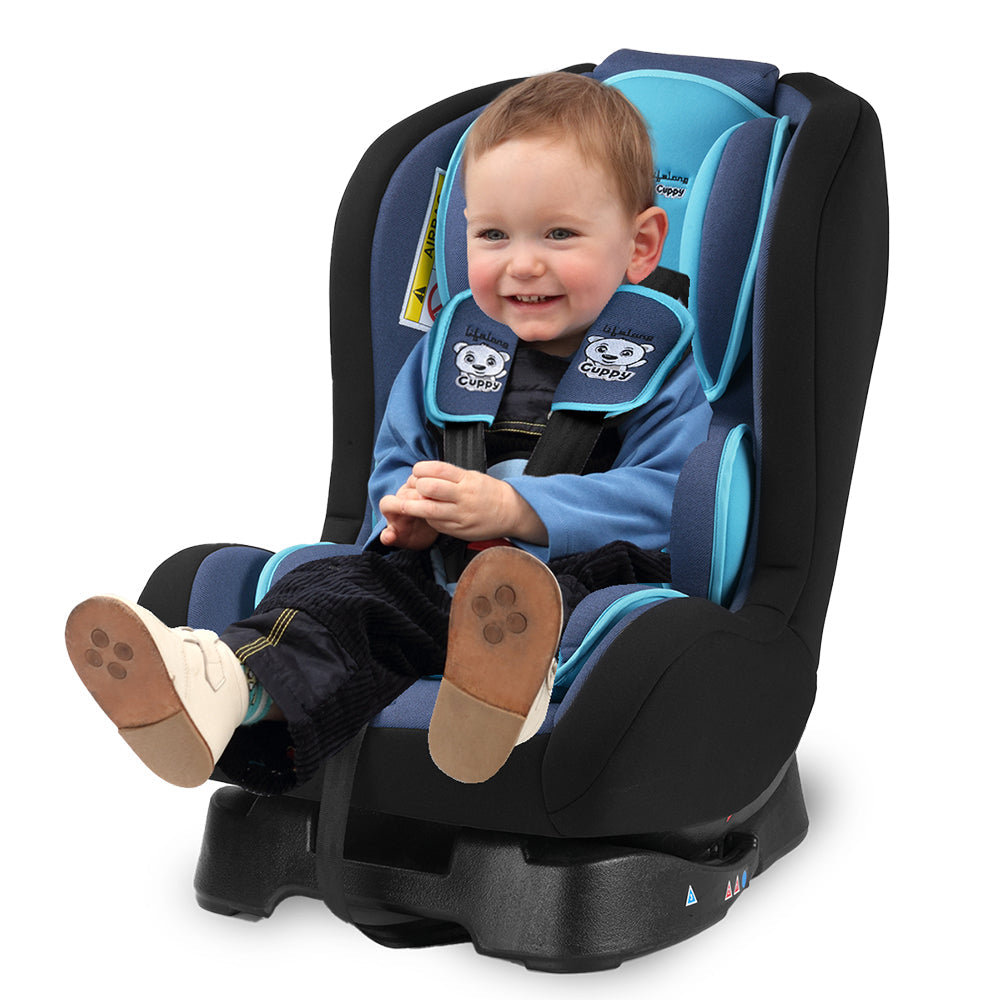 Lifelong Cuppy Baby Car Seat of 0 to 7 Years Age Safety Certified Growing Car Seat for Kids (Blue grey)