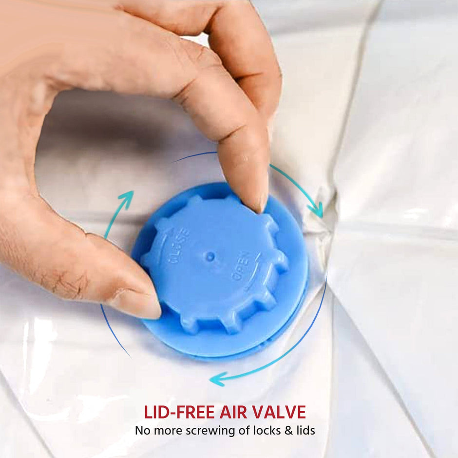 Lifelong Pack of 5 Vacuum Storage Bags with Pump - Reusable Space Saver for Clothes