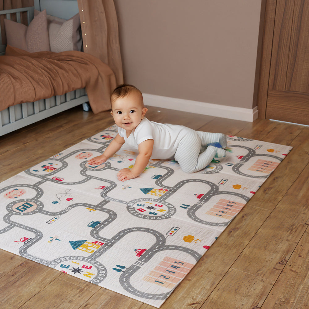 Extra Large Baby Folding Play Mat | Extra Thick Waterproof Foldable for Crawling & Playing