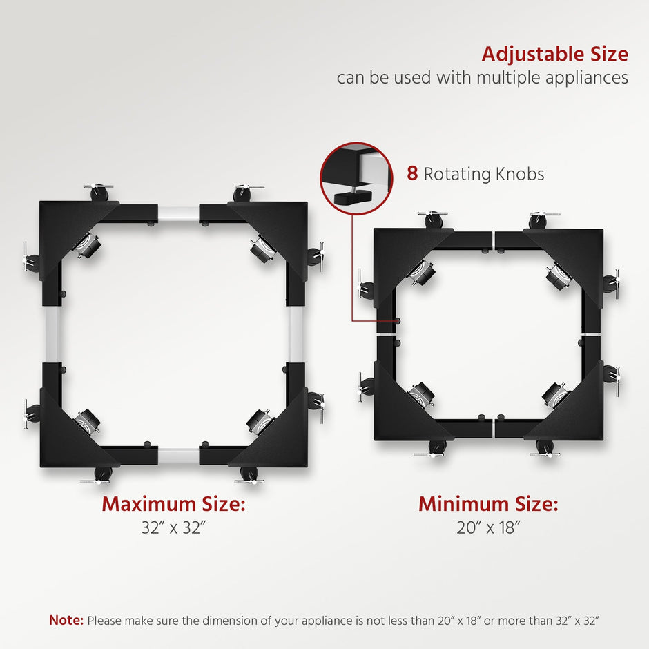Lifelong Washing Machine Stand- Adjustable Metal Trolley With Wheels For Home