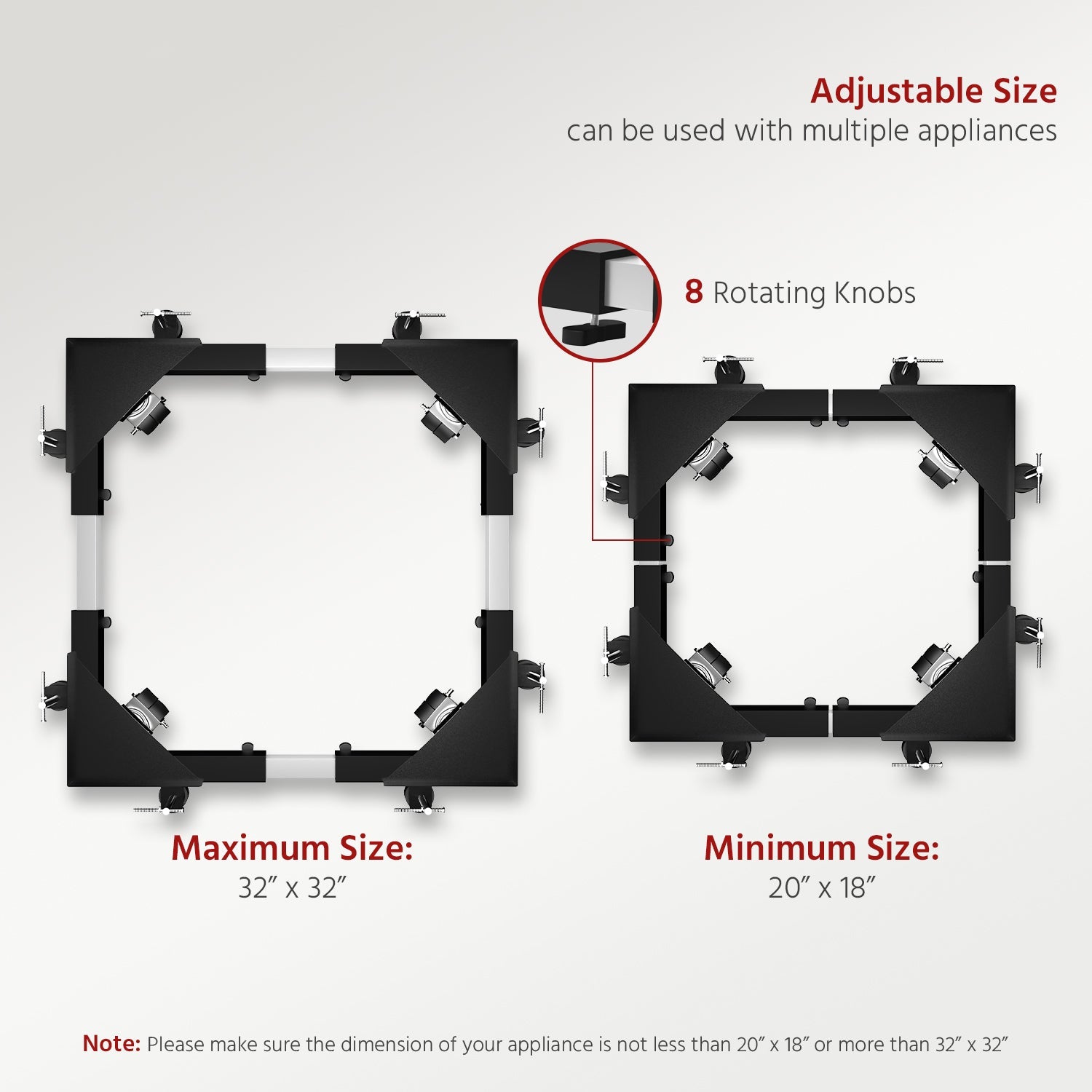 Lifelong Washing Machine Stand- Adjustable Metal Trolley With Wheels For Home