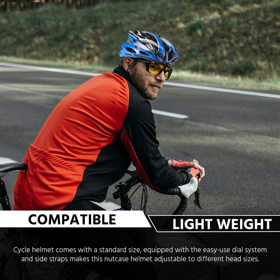 LLFAH05 Adjustable Cycling Helmet with Detachable Visor (Blue/ Black)