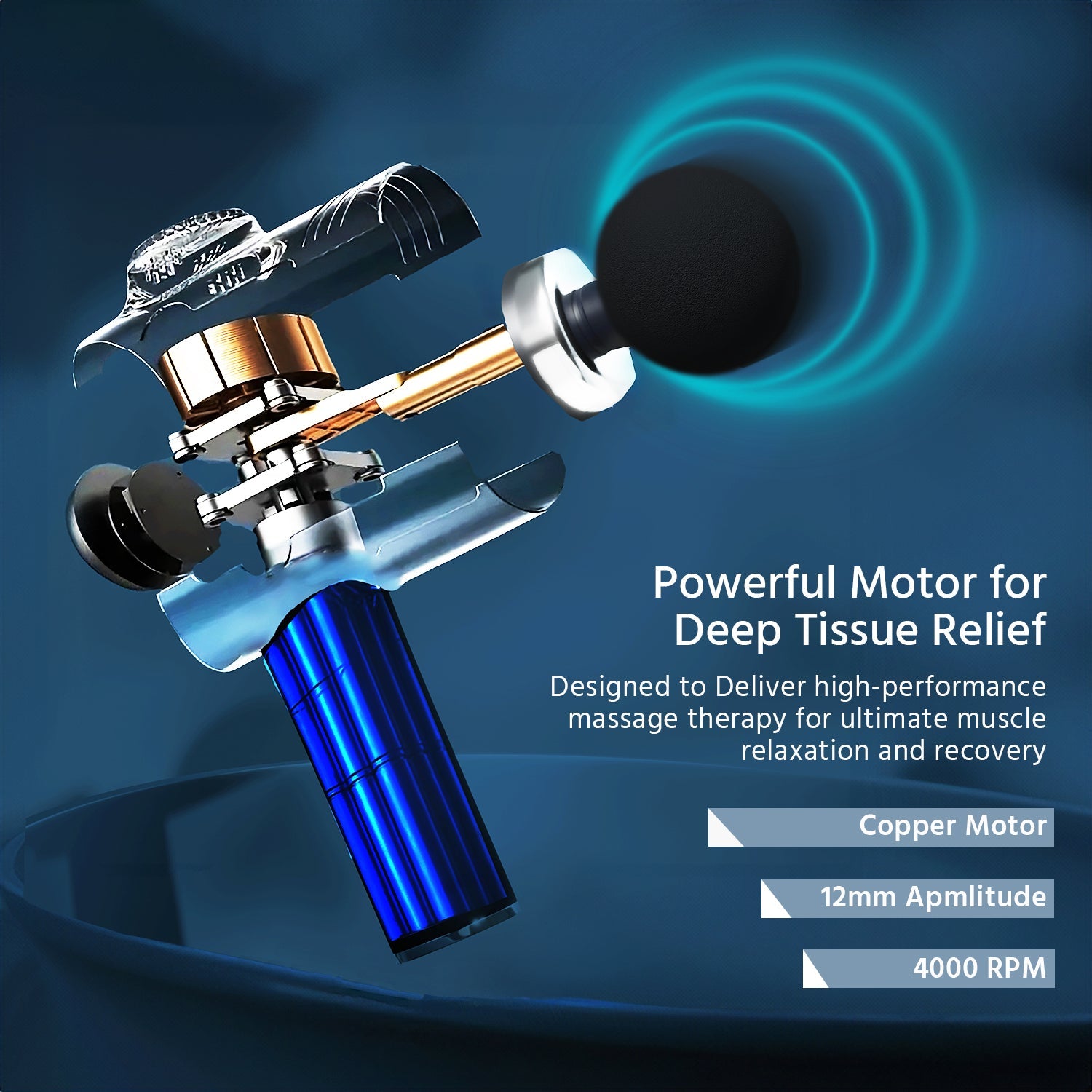 Lifelong LLGM189 Gun massager | 3 massage Modes | Additional cold compress head