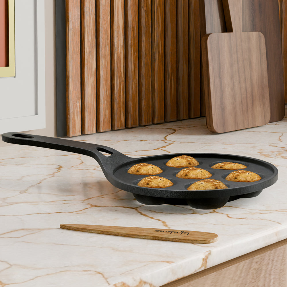 Lifelong Cast Iron paniyaram pan with hand