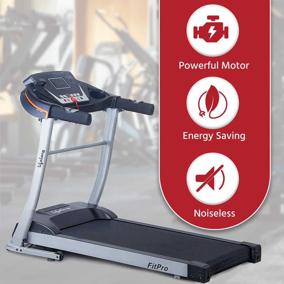 Lifelong LLTM09 2.5HP Motorized Treadmill with 12 Workouts, Bluetooth Speaker