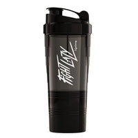 Lifelong Protein Shaker Bottle for Gym | 500 ml Bottle| 2 Storage Compartments for Pre Workout & Supplements| Steel Whisk| Leakproof | BPA-Free Shaker For Gym | Sipper Water Bottle for Adults (Black)