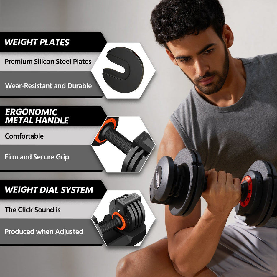 Lifelong Adjustable dumbbells for Home workout 2.5kg to 12.5kg