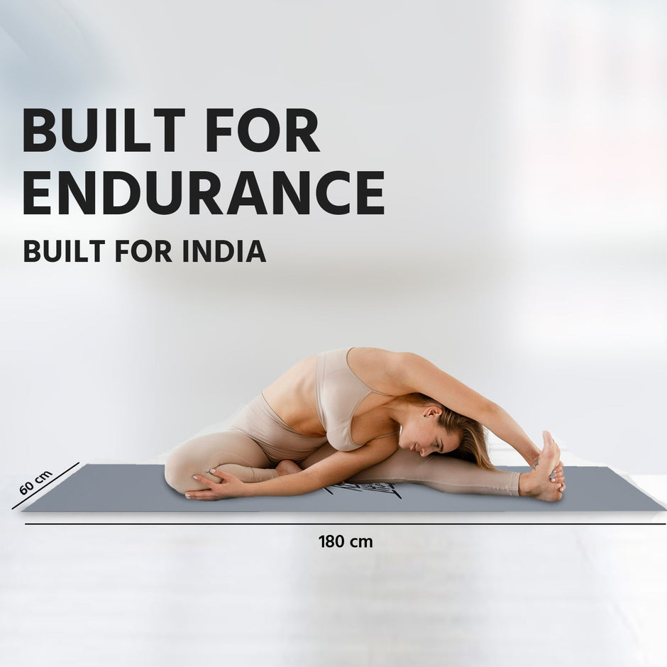 Lifelong Yoga mat for Women & Men EVA Material 4mm Grey Anti Slip for Gym Workout