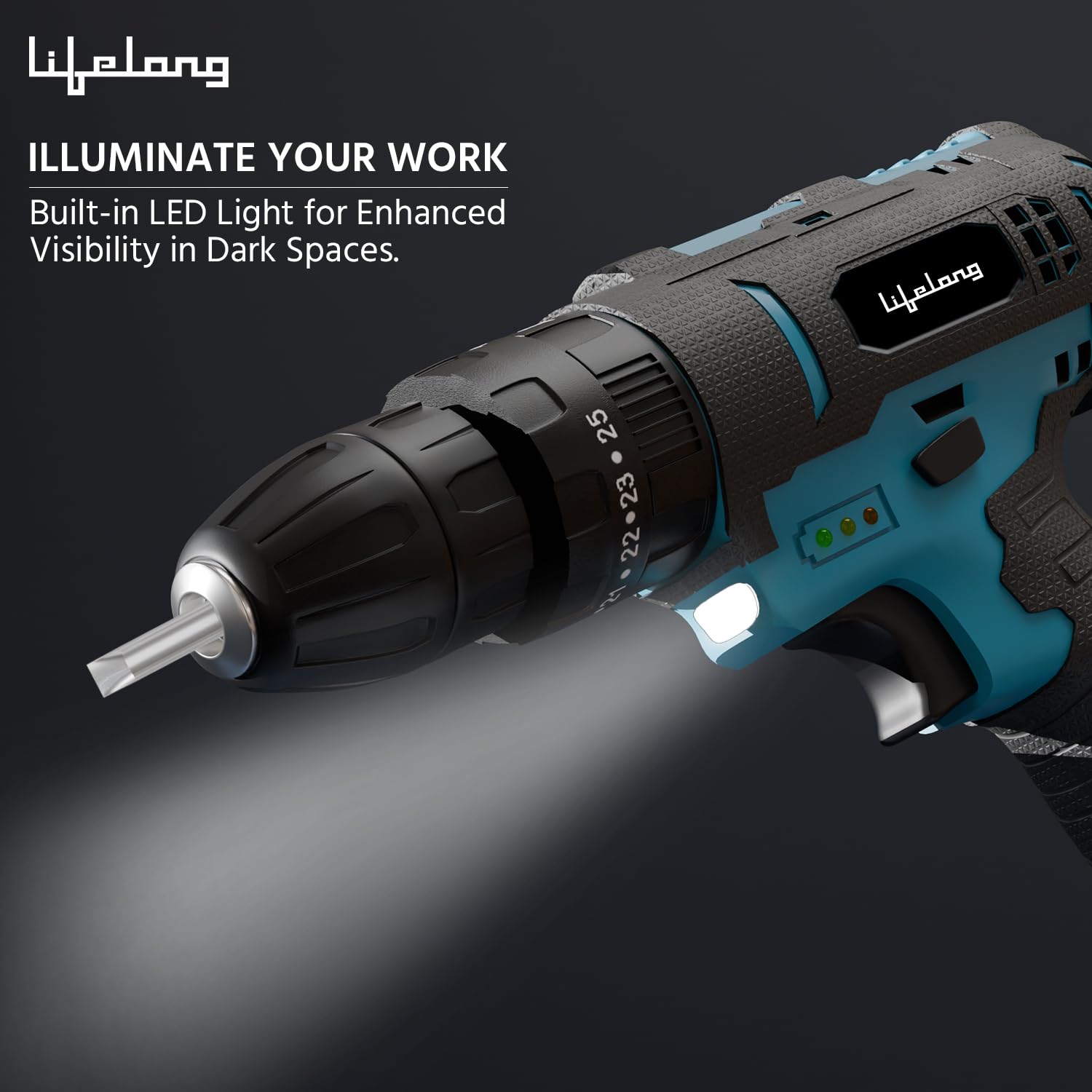 Lifelong Cordless Drill Machine for Home & DIY Use | Drill Driver | 12V Battery | 1450 RPM | | 25 accessories | Free Screw Set | Cordless Screwdriver | Drill Machine for home |Multiple torque setting