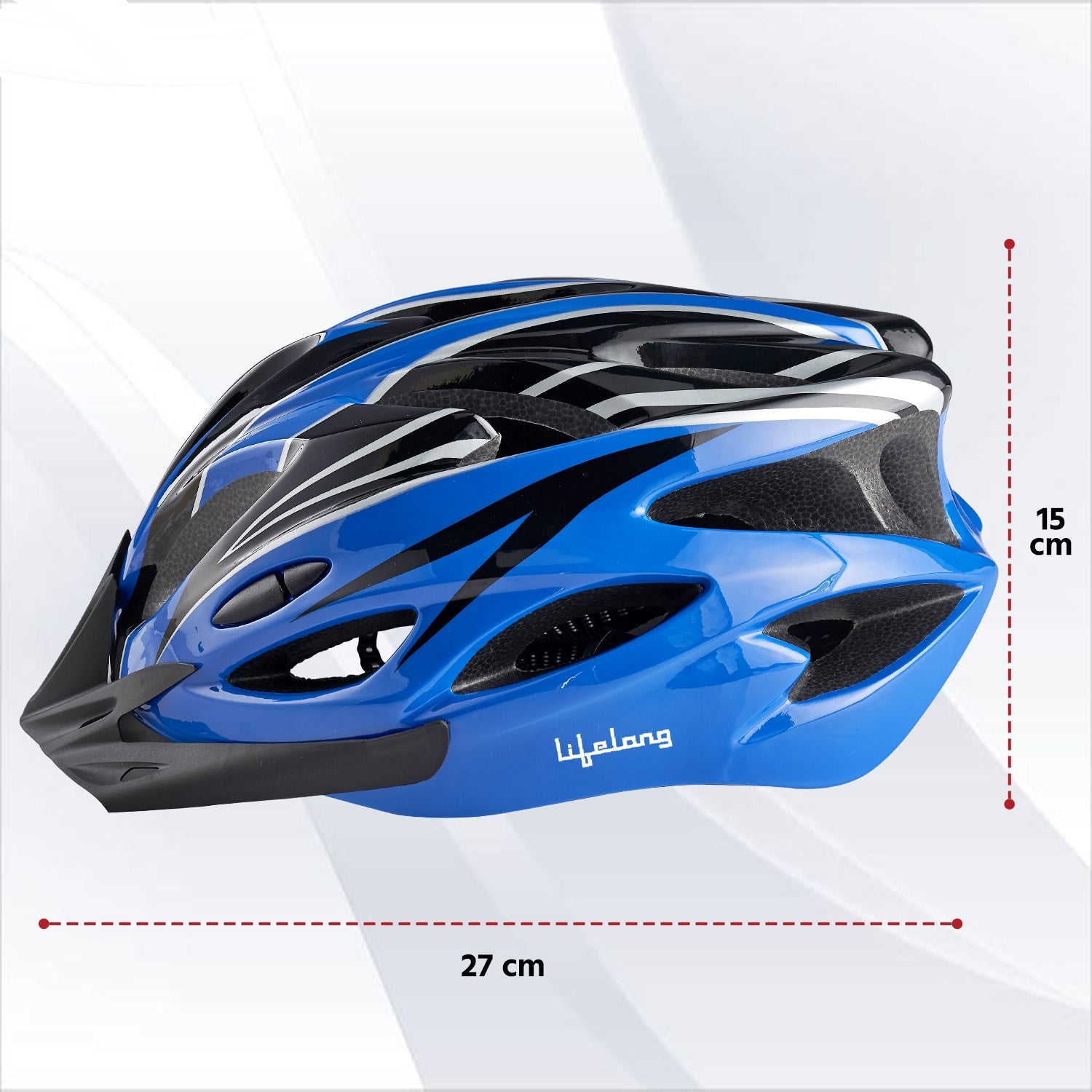 LLFAH05 Adjustable Cycling Helmet with Detachable Visor (Blue/ Black)