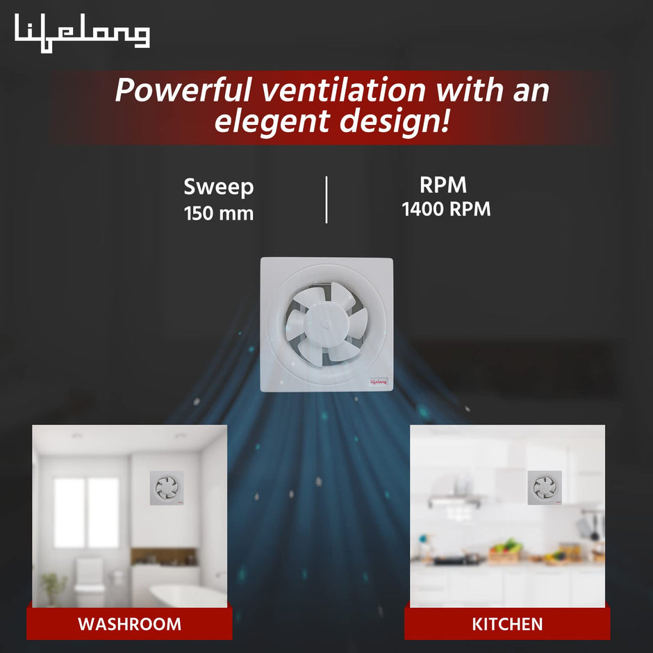 Lifelong 150 mm Exhaust Fan for Kitchen and Bathroom