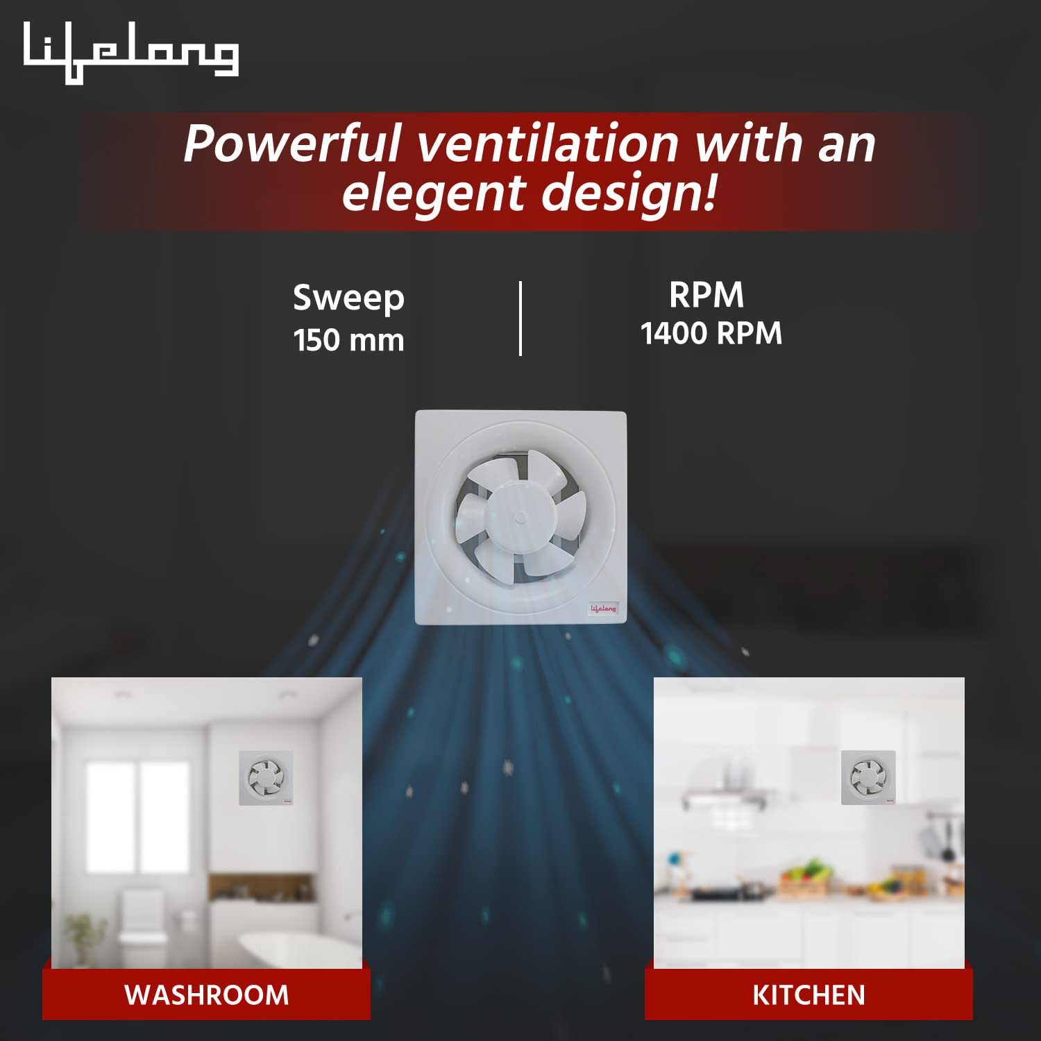 Lifelong 150 mm Exhaust Fan for Kitchen and Bathroom