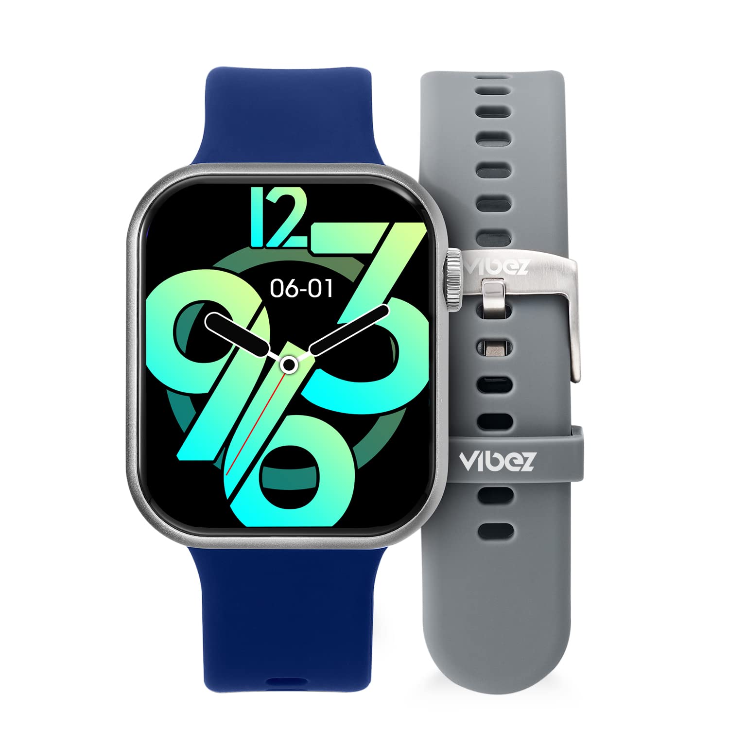 Vibez by Lifelong Hype Smartwatch VBSWW612 with Bluetooth Calling (Silver) with multiple Straps