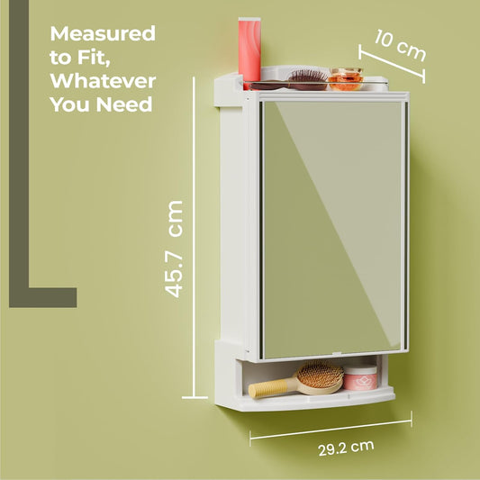 Lifelong Wall-Mounted Bathroom Mirror Cabinet with 4-Shelf Storage