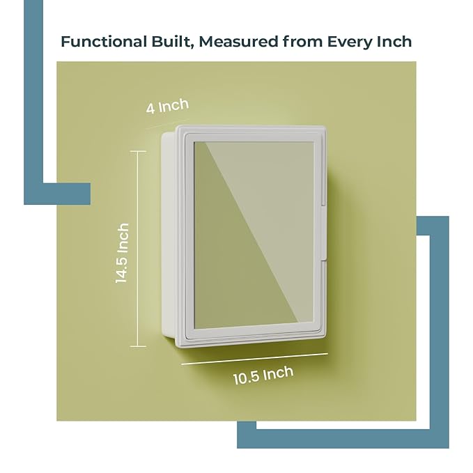 Lifelong Wall-Mounted Bathroom Cabinet with Mirror Door & 3-Tier Shelves