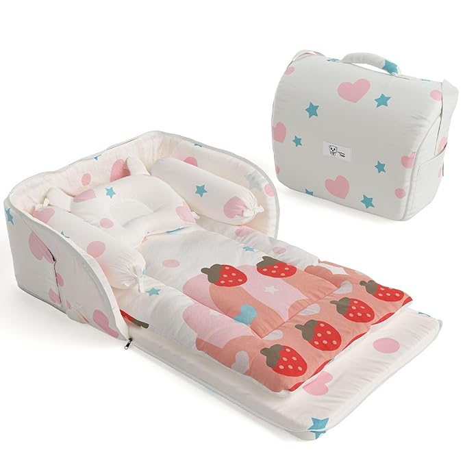 Lifelong Cuppy Baby Nest Lite Portable Foldable Infant Sleeping Bed for  Newborns Soft, Cozy Travel-Friendly Baby Carry Bed with Cushioning (42 