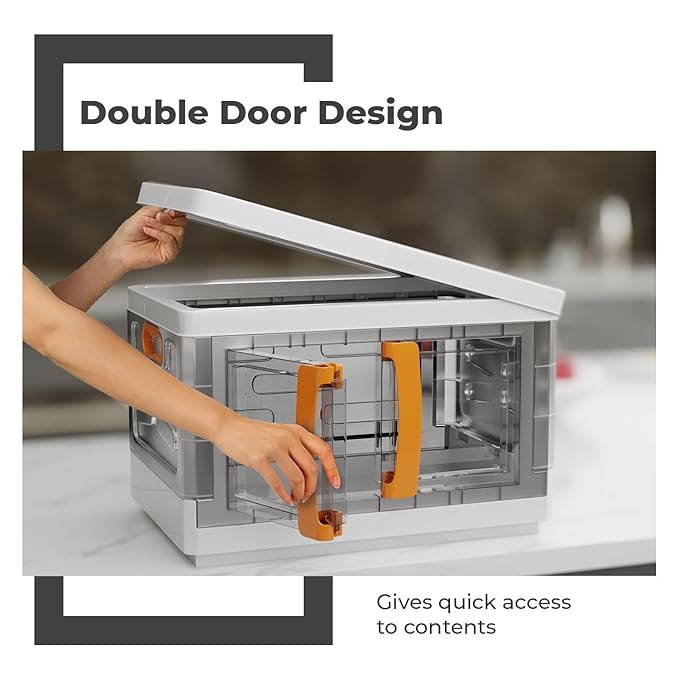 Lifelong Foldable Storage Box – Clear Door, Handle & Multipurpose Organizer