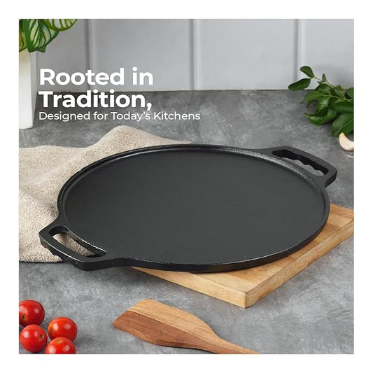 Lifelong 26cm Cast Iron Dosa Pan – Pre-Seasoned, Non-Toxic, Induction Friendly