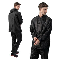Lifelong Men’s Waterproof Reversible Raincoat – Hooded Suit, XL Black