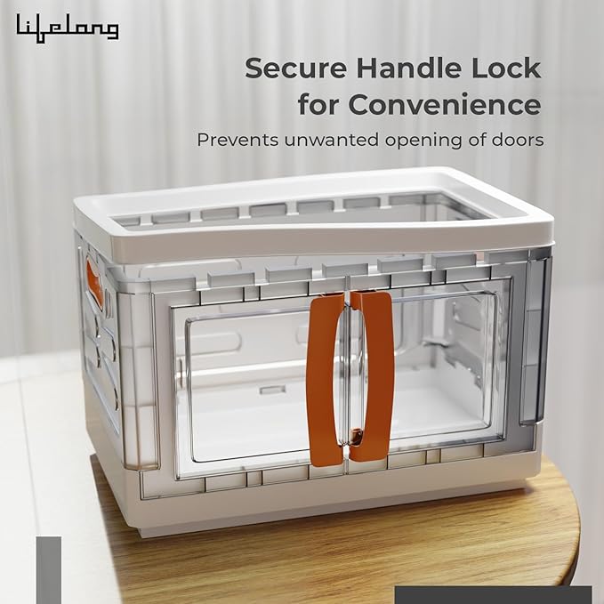 Lifelong Foldable Storage Box – Clear Door, Handle & Multipurpose Organizer