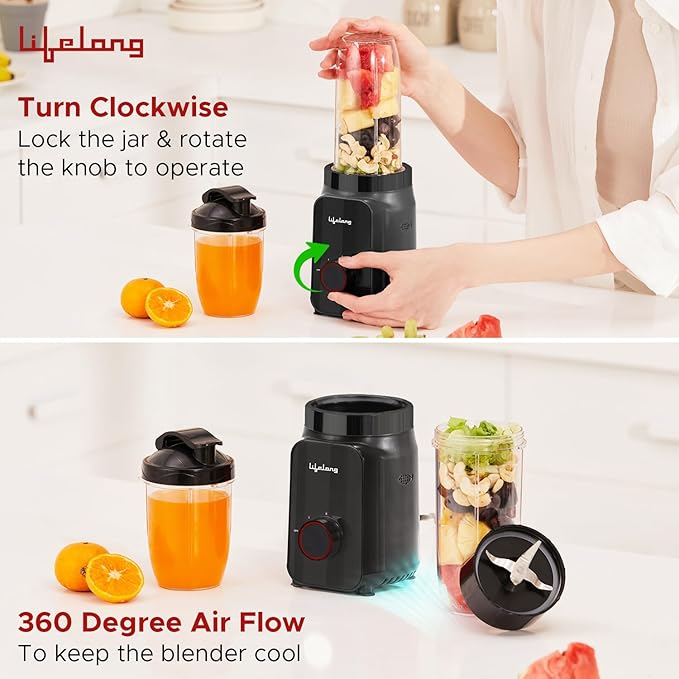 Lifelong Nutri Blender 500W – Mixer Grinder & Smoothie Maker with 2 Jars