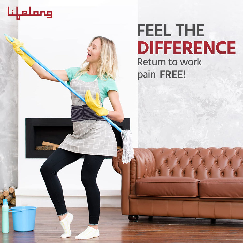 Orthopedic Lumbo Sacral Support Belt – Back Pain Relief & Waist Support (Medium, Blue)