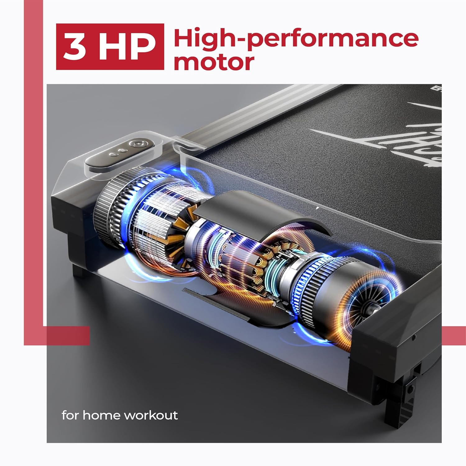 Foldable Walking Pad Treadmill with 3 HP Motor