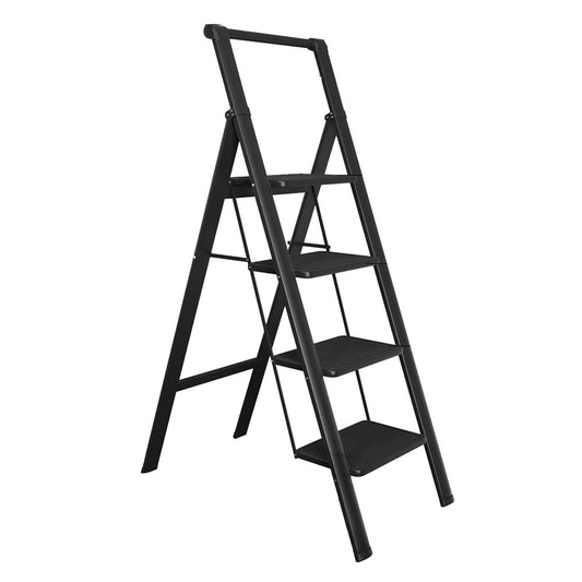Lifelong 4 Step Steel Ladder with Handle, Foldable Portable Stool for Home, Kitchen & Office Use