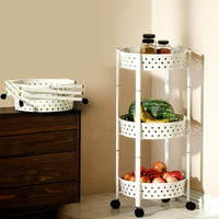 3-Layer Foldable Kitchen Storage Rack with Wheels