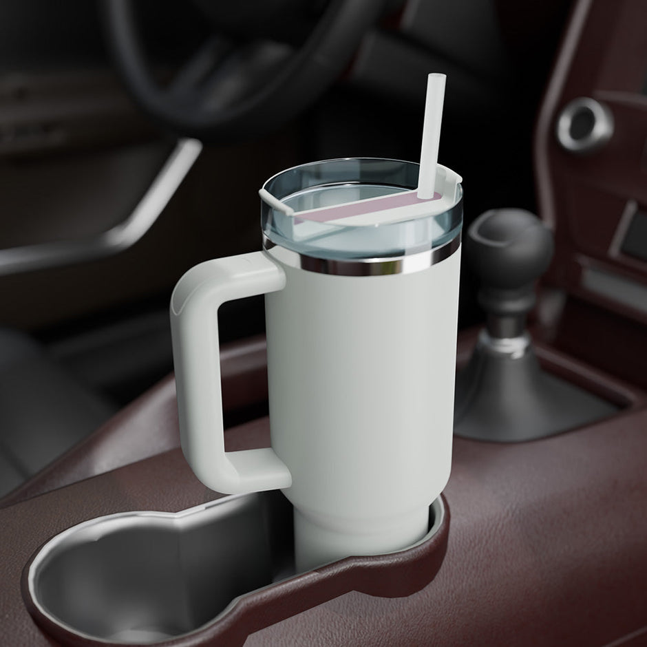 Double Walled Vacuum Insulated Tumbler with Handle 1200ml- Retro Mint