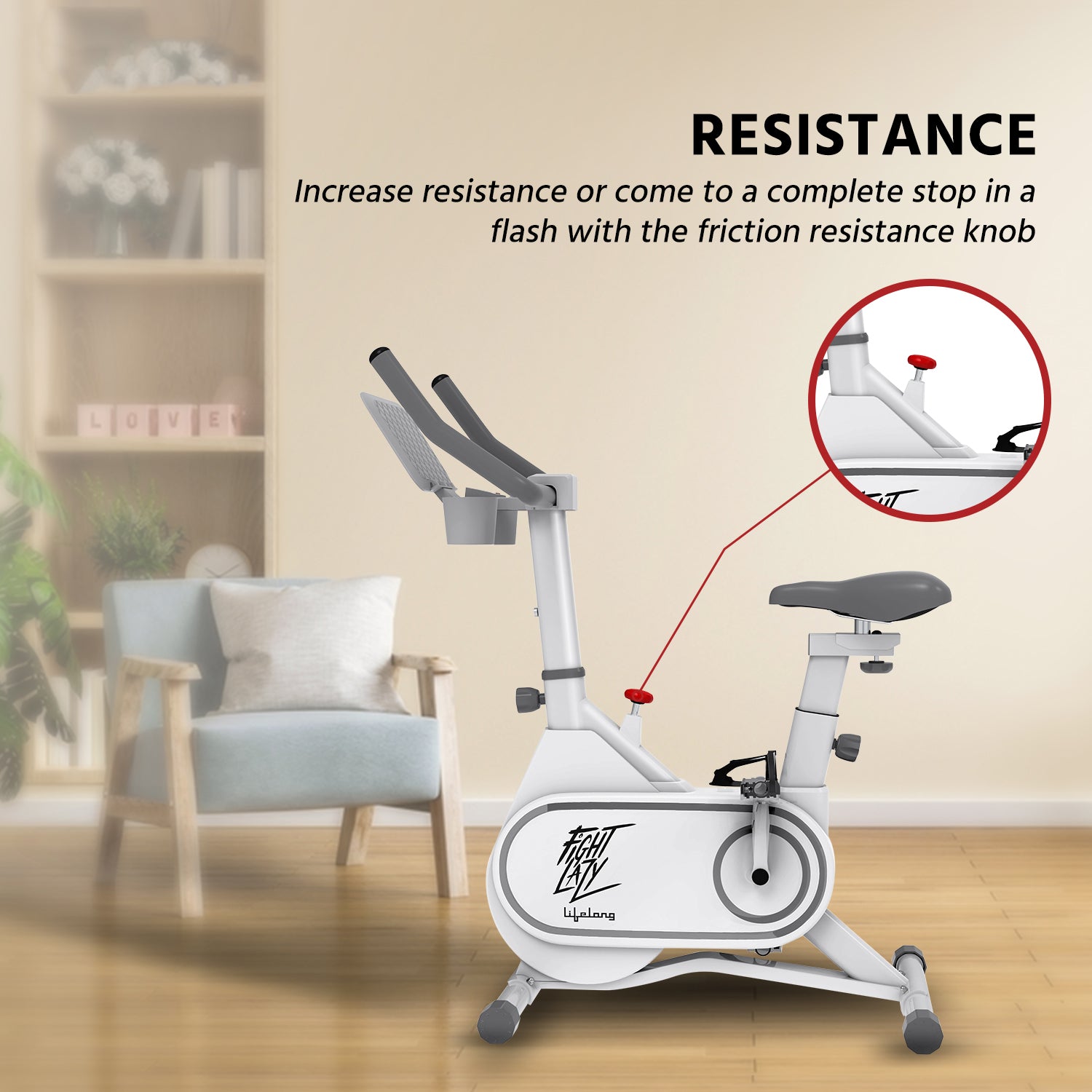 Fit Pro Spin Bike — 120 kg Capacity | 7 kg Flywheel | 12 Resistance Levels | Heart‑Rate LCD