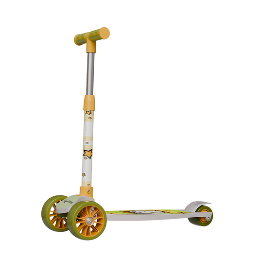 Kids scooter with Broad Wheels (White/Green)