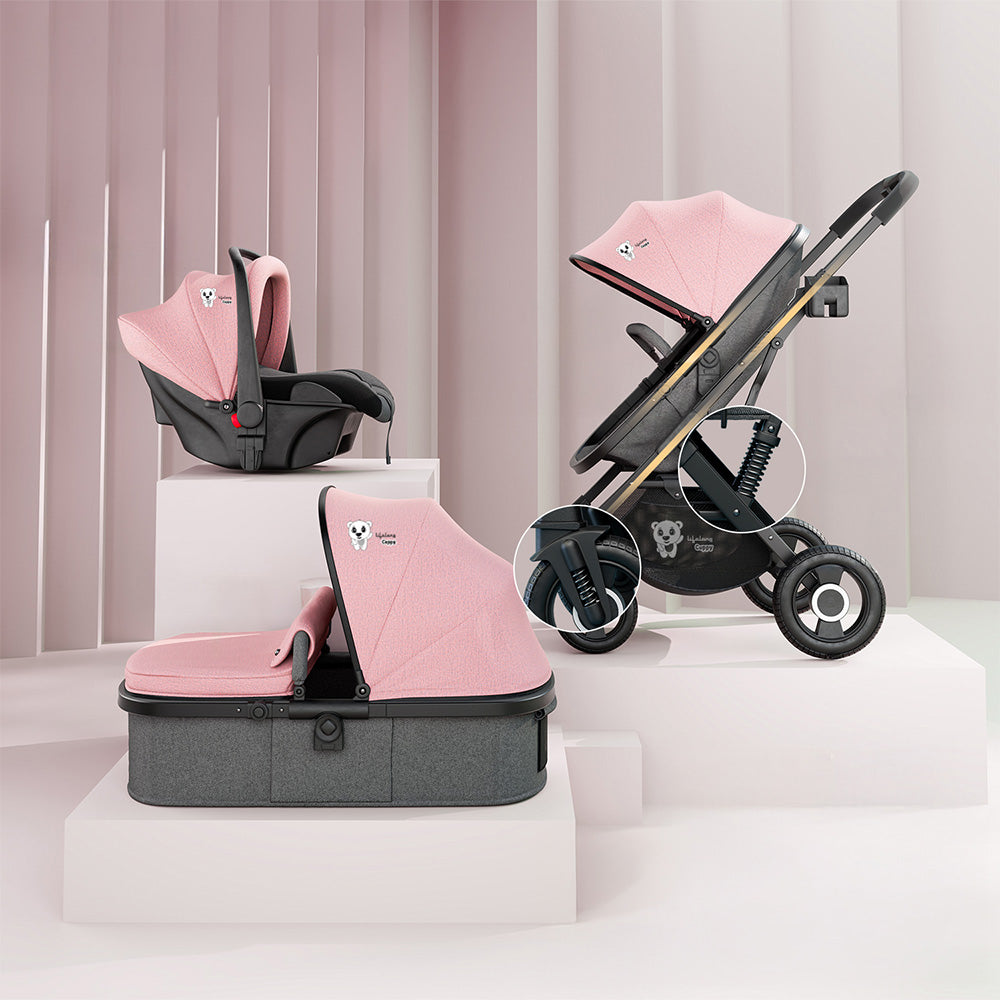 LifeLong Cuppy 5 in 1 Travel System , Stroller , Bassinet , Carry on Bassinet , Car Seat and Carry Cot