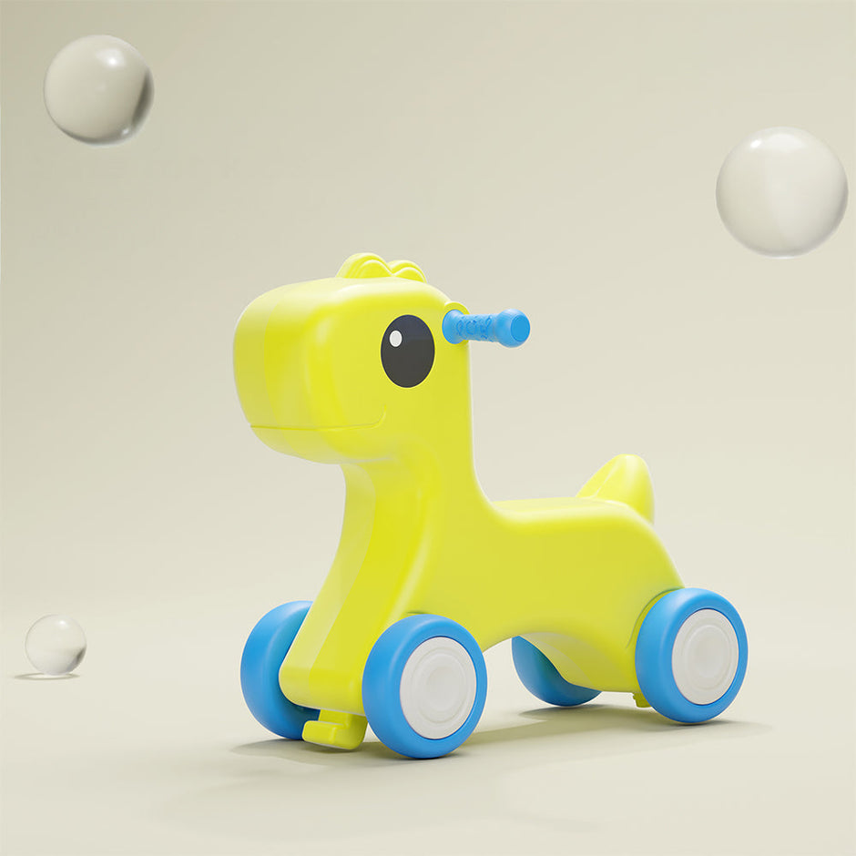 Lifelong Cuppy Horse Ride-On for Kids 1+ | Safe Push Toy for Indoor & Outdoor Play | 35kg Load, Yellow