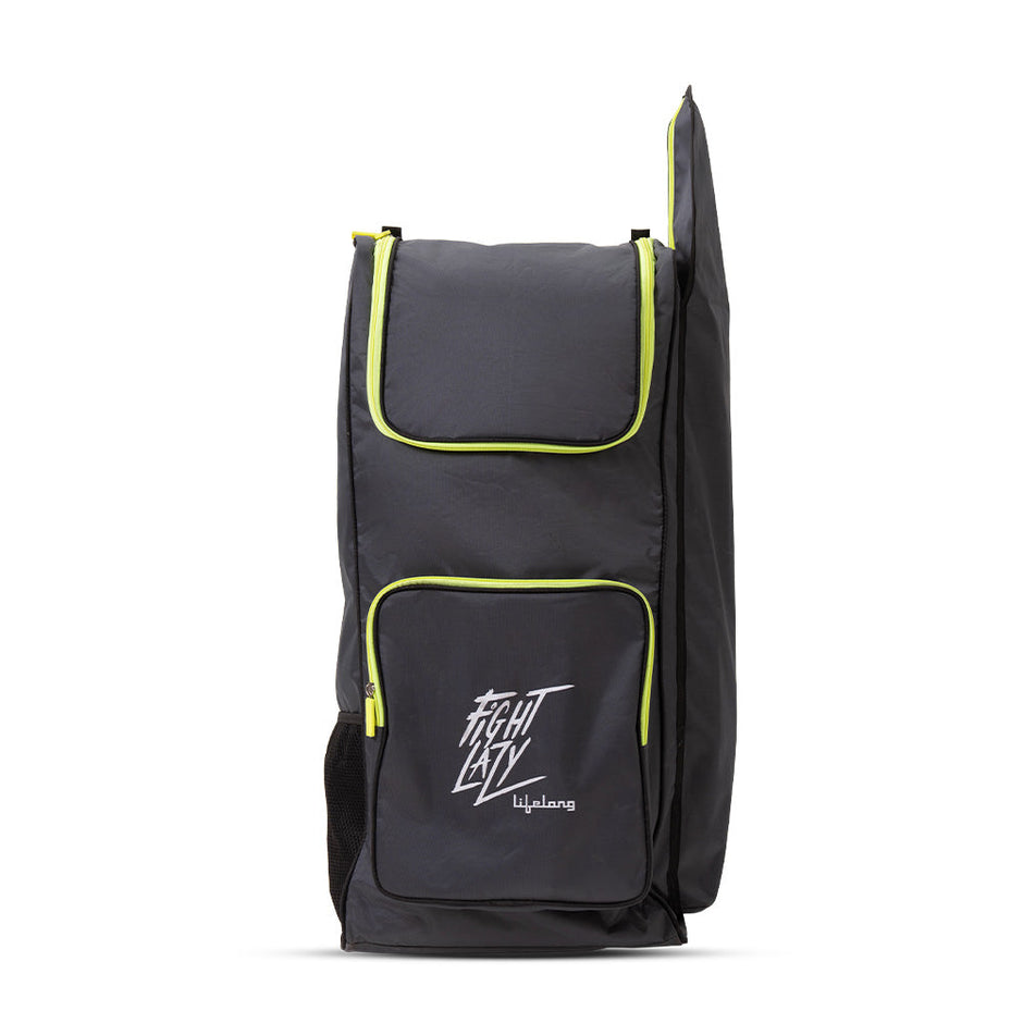 Lifelong Cricket Kit Bag | Dedicated Bat Pocket | Durable Construction | Adjustable Shoulder Straps - Grey Colour