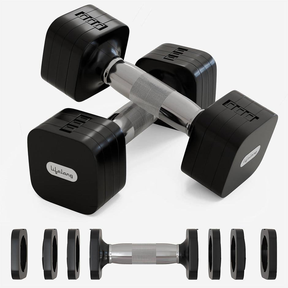 Lifelong LLAD06 2-5kg Pair - Quick‑Adjust, Anti‑Slip Home Dumbbells